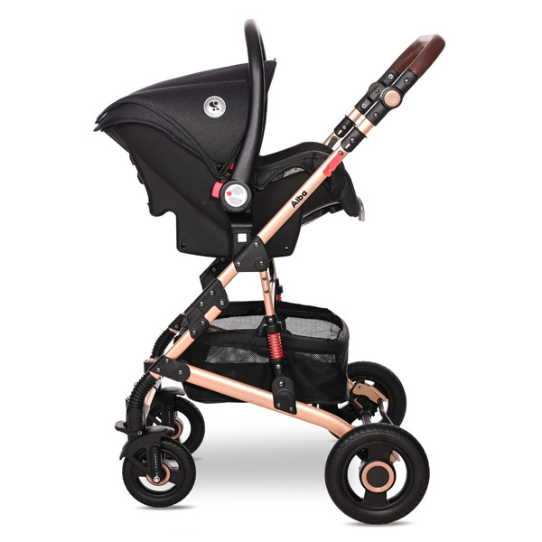 Lorelli Alba Premium Black 3-in-1 Combi Kinderwagen incl. Spirit Autostoel