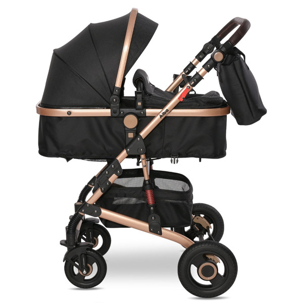 Lorelli Alba Premium Black 3-in-1 Combi Kinderwagen incl. Spirit Autostoel