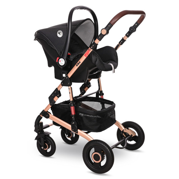 Lorelli Alba Premium Black 3-in-1 Combi Kinderwagen incl. Spirit Autostoel