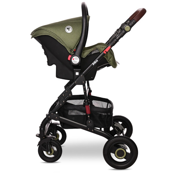 Lorelli Alba Premium Loden Green 3-in-1 Combi Kinderwagen incl. Spirit Autostoel