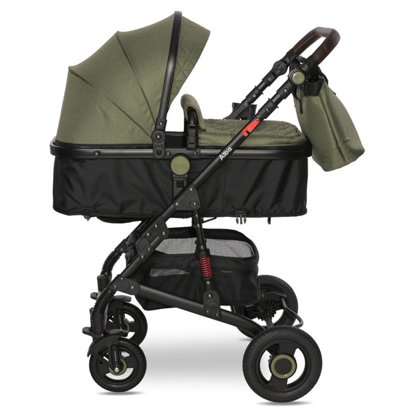 Lorelli Alba Premium Loden Green 3-in-1 Combi Kinderwagen incl. Spirit Autostoel