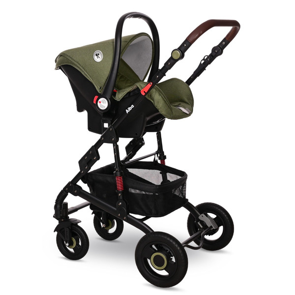 Lorelli Alba Premium Loden Green 3-in-1 Combi Kinderwagen incl. Spirit Autostoel