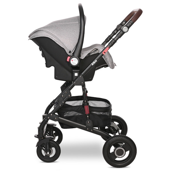 Lorelli Alba Premium Opaline Grey 3-in-1 Combi Kinderwagen incl. Spirit Autostoel