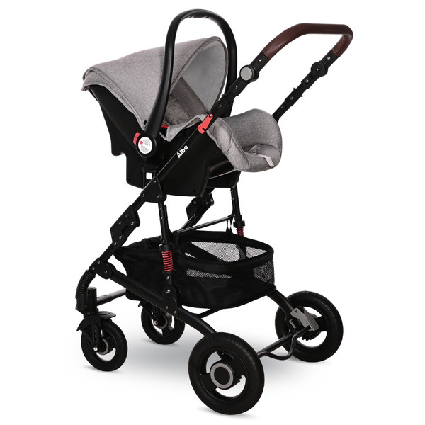 Lorelli Alba Premium Opaline Grey 3-in-1 Combi Kinderwagen incl. Spirit Autostoel