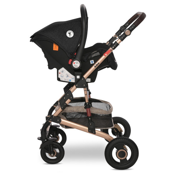 Lorelli Alba Premium Pearl Beige 3-in-1 Combi Kinderwagen incl. Spirit Autostoel