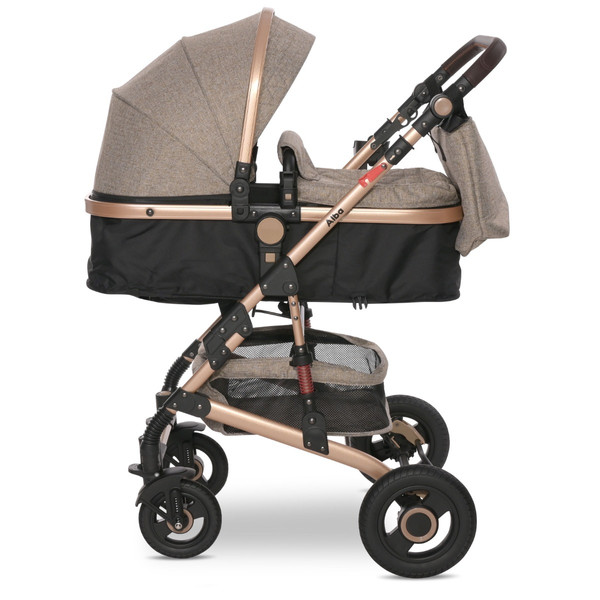 Lorelli Alba Premium Pearl Beige 3-in-1 Combi Kinderwagen incl. Spirit Autostoel