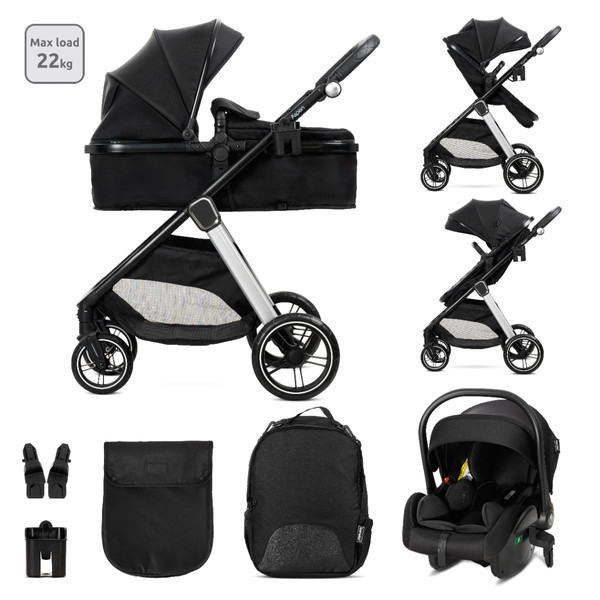 Lorelli Aspen Black 3-in-1 Combi Kinderwagen incl. i-Size Autostoel