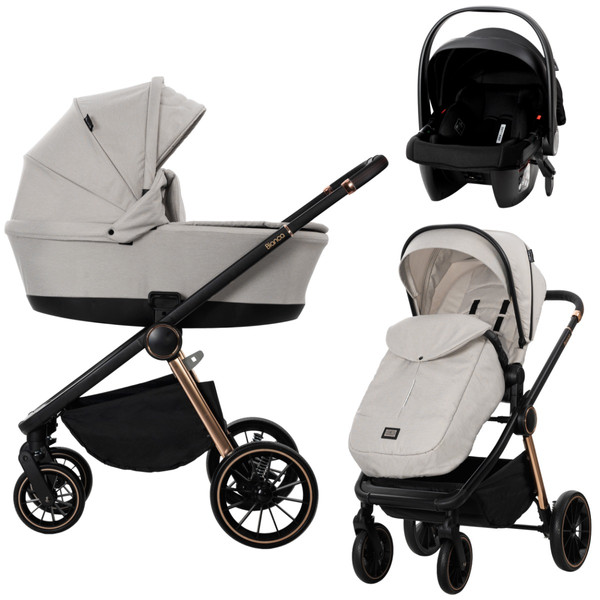 Lorelli Bianca Beige 3-in-1 Kinderwagen incl. i-Size Autostoel 1002201-2507