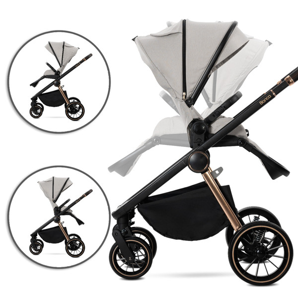 Lorelli Bianca Grey 3-in-1 Kinderwagen incl. i-Size Autostoel 1002201-2506
