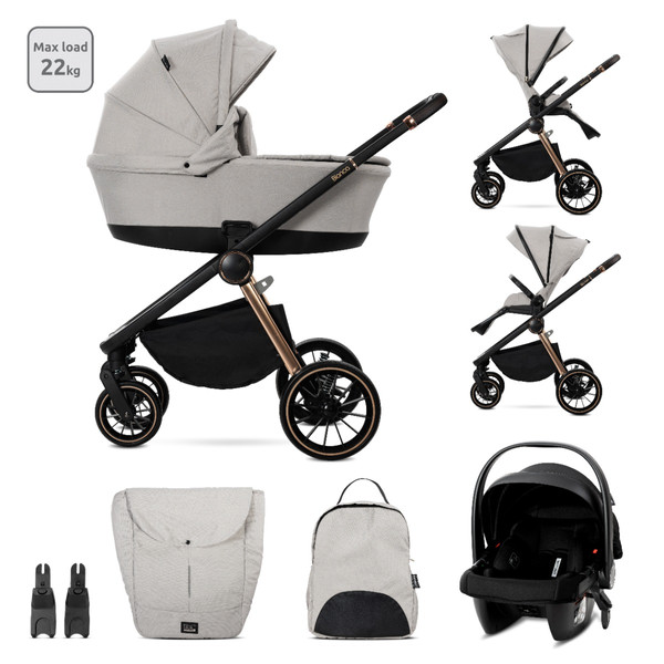 Lorelli Bianca Beige 3-in-1 Kinderwagen incl. i-Size Autostoel 1002201-2507