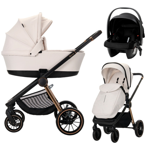 Lorelli Bianca Beige Latte 3-in-1 Kinderwagen incl. i-Size Autostoel