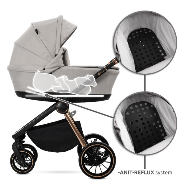 Lorelli Bianca Beige Latte 3-in-1 Kinderwagen incl. i-Size Autostoel