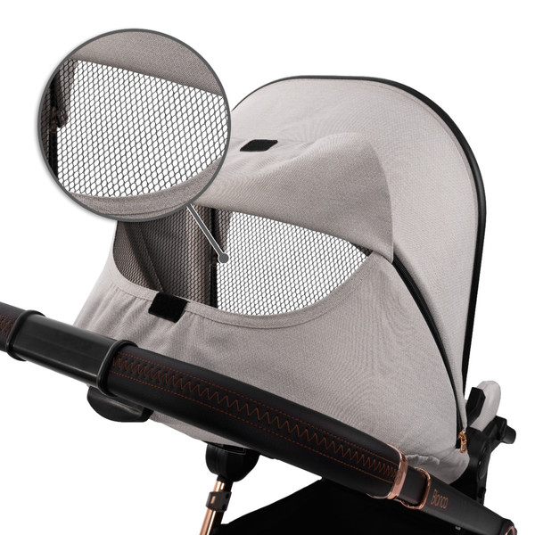 Lorelli Bianca Black 3-in-1 Kinderwagen incl. i-Size Autostoel