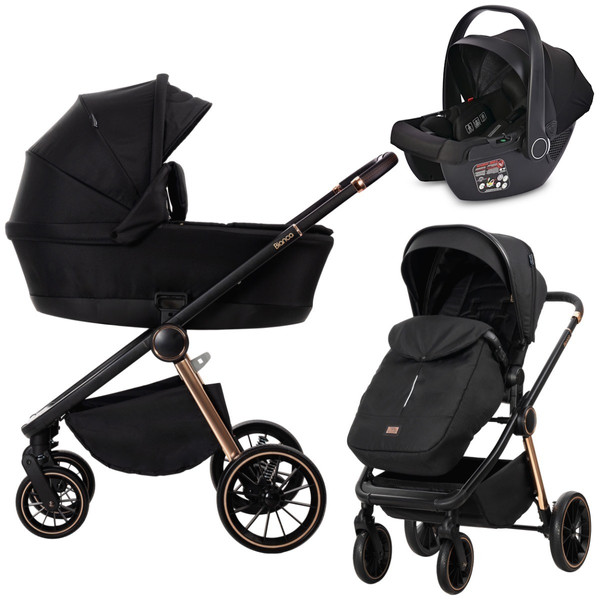 Lorelli Bianca Black 3-in-1 Kinderwagen incl. i-Size Autostoel