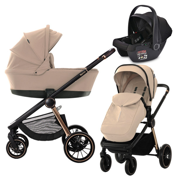Lorelli Bianca Warm Beige 3-in-1 Kinderwagen incl. i-Size Autostoel