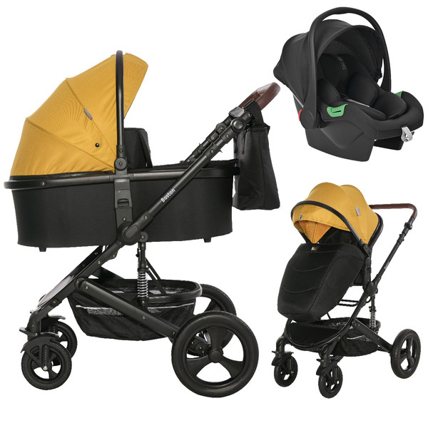 Lorelli Boston Lemon Curry 3-in-1 Kinderwagen met Spirit Autostoel