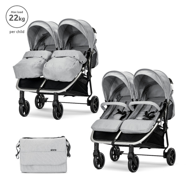 Lorelli Duo Grey/Silver Duowagen incl. Luiertas