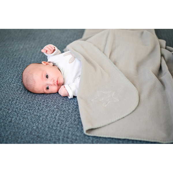 Lorelli Fleece Grey Star 75x100cm Wiegdeken