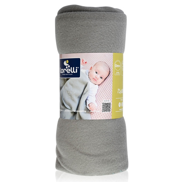 Lorelli Fleece Grey Star 75x100cm Wiegdeken