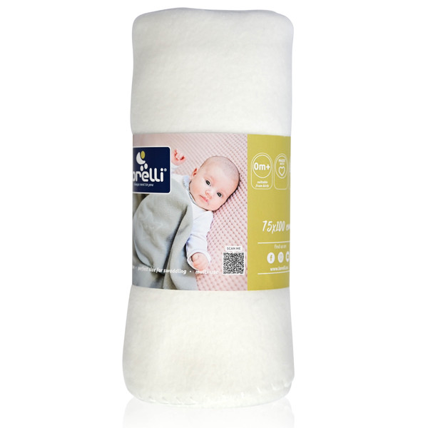 Lorelli Fleece White Star 75x100cm Wiegdeken