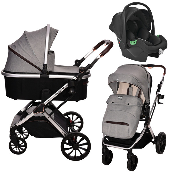 Lorelli Glory Opaline Grey 3-in-1 Kinderwagen incl. Spirit Autostoel
