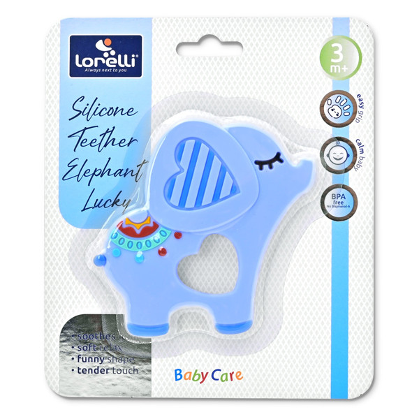 Lorelli Lucky Elephant Blue Siliconen Bijtring 1021083-0001