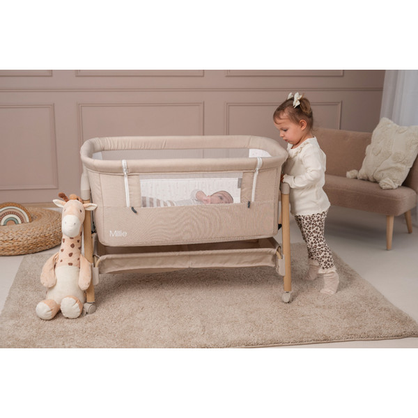 Lorelli Millie Black/Wood Wieg Aan Bed