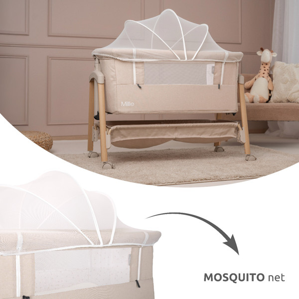 Lorelli Millie Black/Wood Wieg Aan Bed