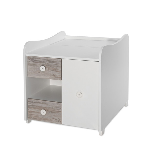 Lorelli Mini Max White/Artwood 2-in-1 Bed en Commode 1015050-0030A