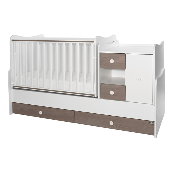 Lorelli Mini Max White/Coffee 2-in-1 Bed en Commode 1015050-0027A