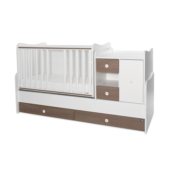 Lorelli Mini Max White/Coffee 2-in-1 Bed en Commode 1015050-0027A