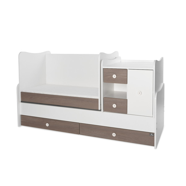 Lorelli Mini Max White/Coffee 2-in-1 Bed en Commode 1015050-0027A