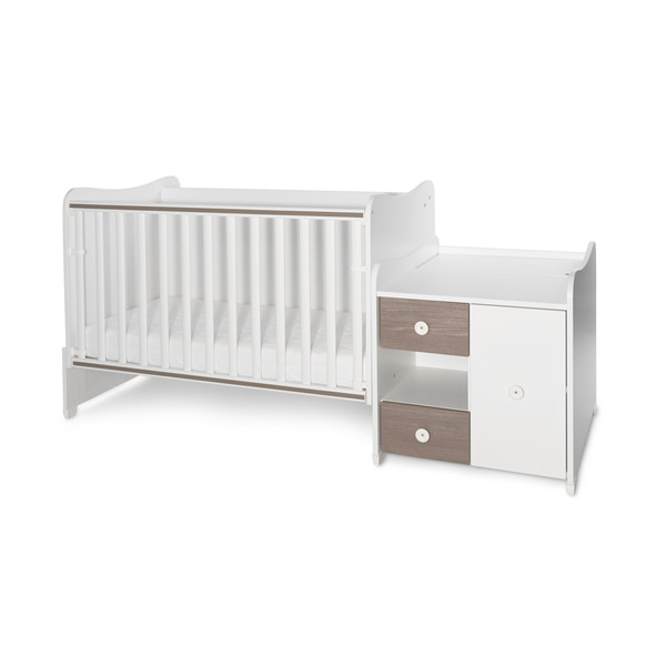 Lorelli Mini Max White/Coffee 2-in-1 Bed en Commode 1015050-0027A
