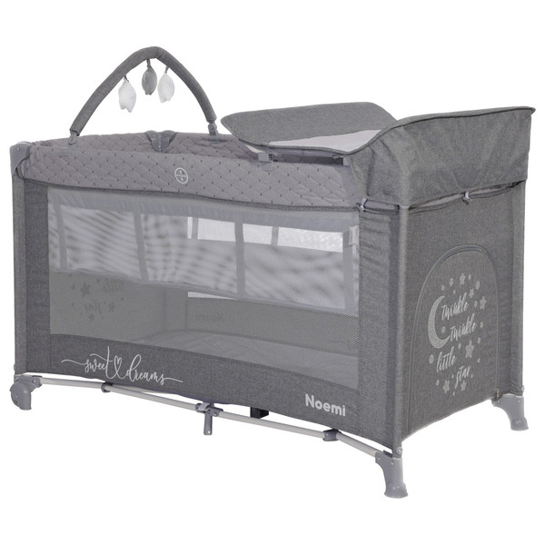Lorelli Noemi Plus Cool Grey Star Campingbed Met Bodemverhoger 1008056-2216