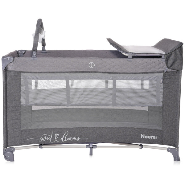 Lorelli Noemi Plus Cool Grey Star Campingbed Met Bodemverhoger 1008056-2216