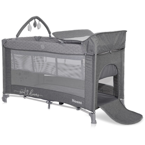 Lorelli Noemi Plus Cool Grey Star Campingbed Met Bodemverhoger 1008056-2216