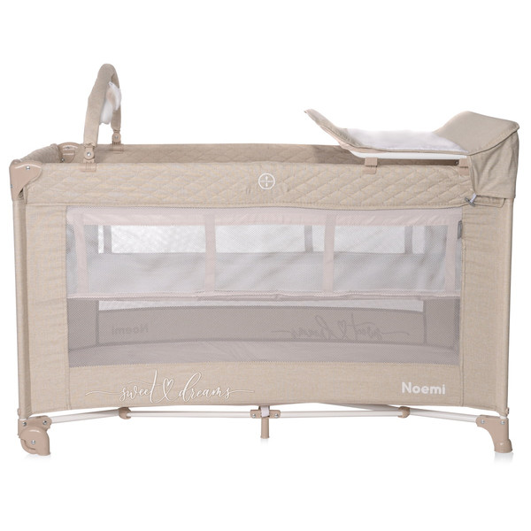 Lorelli Noemi Plus Fog Beige Star Campingbed Met Bodemverhoger 1008056-2217
