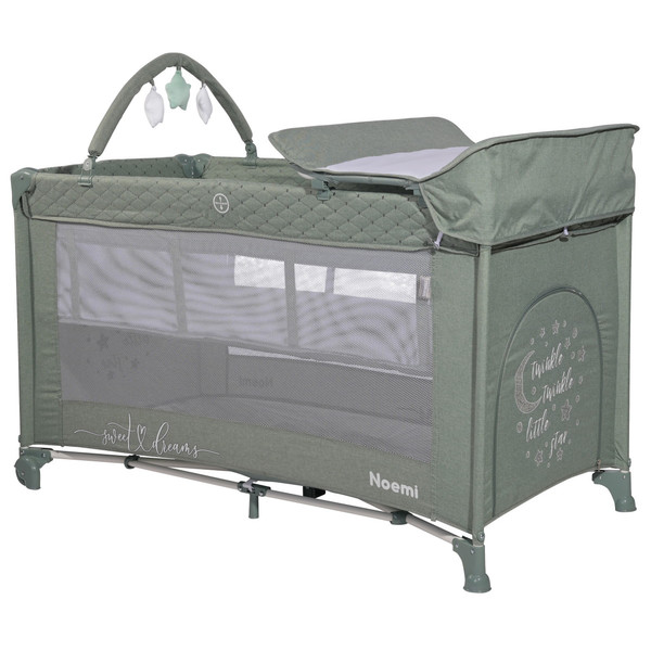 Lorelli Noemi Plus Iceberg Green Star Campingbed Met Bodemverhoger 1008056-2218