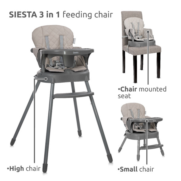 Lorelli Siesta Grey 3-in-1 Kinderstoel 1010053-2506