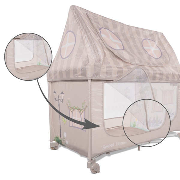 Lorelli Sweet Home Beige Campingbed met Dakje 1008065-2507