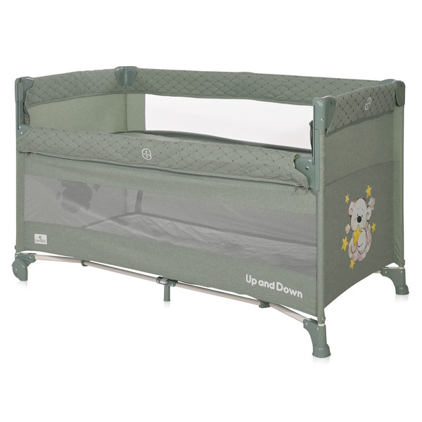 Lorelli Up and Down Iceberg Green Teddy Bear Campingbedje incl. Bodemverhoger 1008006-2372