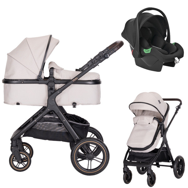 Lorelli Viola Pearl Beige 3-in-1 Combi Kinderwagen incl. Spirit Autostoel