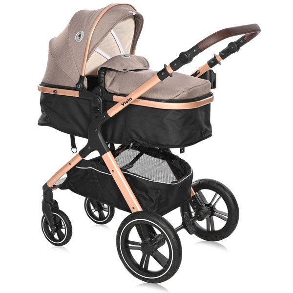 Lorelli Viola Pearl Beige 3-in-1 Combi Kinderwagen incl. Spirit Autostoel