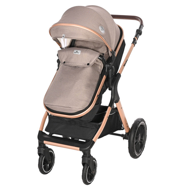 Lorelli Viola Pearl Beige 3-in-1 Combi Kinderwagen incl. Spirit Autostoel