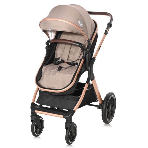 Lorelli Viola Pearl Beige 3-in-1 Combi Kinderwagen incl. Spirit Autostoel