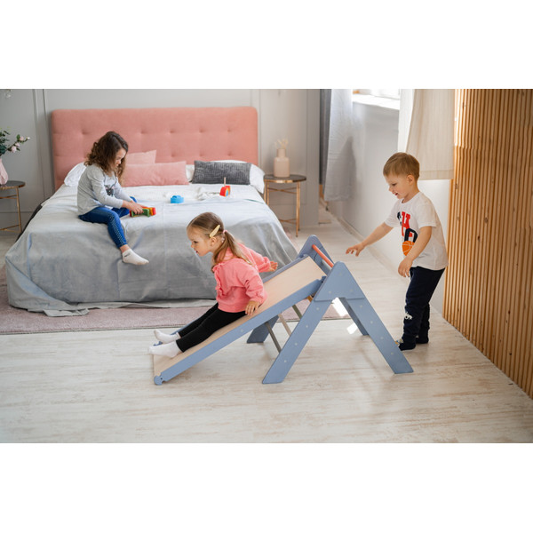 Luna Toys Colorful Multi Houten Klimrek met Glijbaan LU-00537