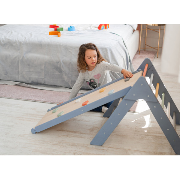 Luna Toys Colorful Multi Houten Klimrek met Glijbaan LU-00537