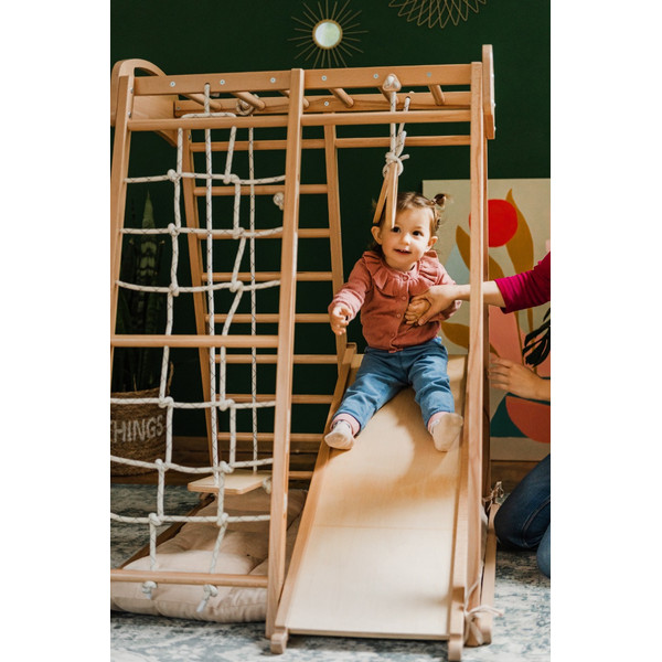 Luna Toys Houten 4-in-1 Klimtoestel incl. Speelmatras