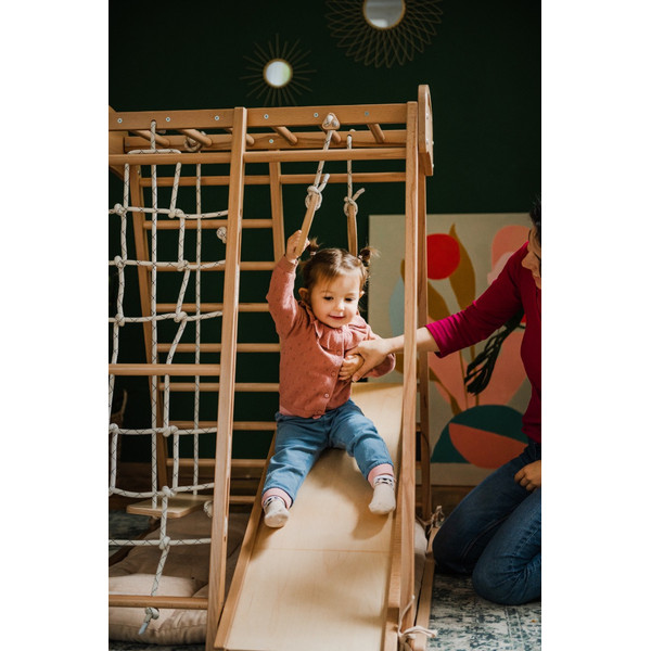 Luna Toys Houten 4-in-1 Klimtoestel incl. Speelmatras