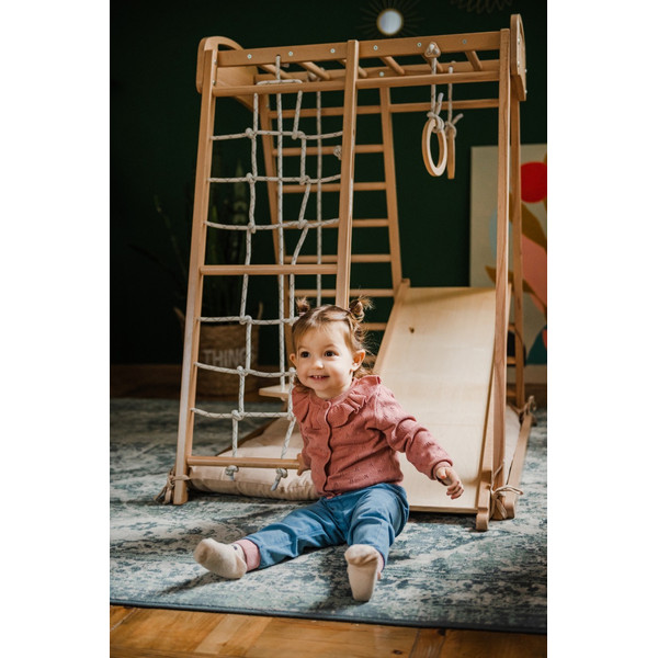 Luna Toys Houten 4-in-1 Klimtoestel incl. Speelmatras